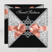 コーラルスウィート16バースデーパーティ招待状 招待状 (正面/裏面)