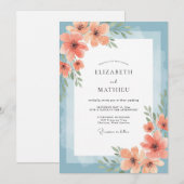 コーラルスカイポピーウェディング 招待状 (正面/裏面)