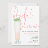 コーラルスクリプトカクテルブライダルシャワー招待 招待状 (正面)