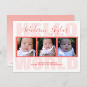 コーラルスクリプトハローワールドタイポグラフィ3写真 案内ポストカード (正面/裏面)