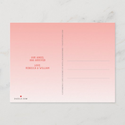 コーラルスクリプトハローワールドタイポグラフィ3写真 案内ポストカード (裏面)