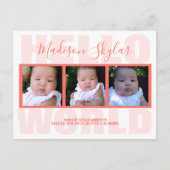 コーラルスクリプトハローワールドタイポグラフィ3写真 案内ポストカード (正面)