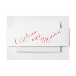 コーラルスクリプト結婚式招待状ベリーバンド 招待状ベリーバンド