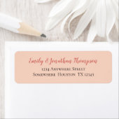 コーラルスクリプト黒い文字ピーチ戻り名住所 ラベル (インサイチュ)