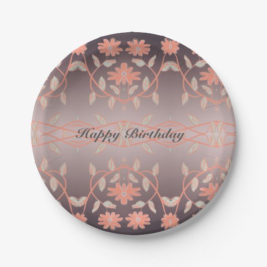 コーラルスタイリッシュフローラ ペーパープレート (正面)