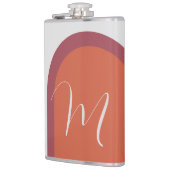 コーラルスタイリッシュマゼンタピンクアーチおよびモノグラム フラスク (左)