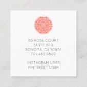 コーラルスタイリッシュマンダラユニバースシンボル スクエア名刺 (裏面)