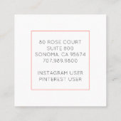 コーラルスタイリッシュモダンマンダラユニバースシンボル スクエア名刺 (裏面)