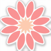 コーラルスタイル化デイジーカスタムカットビニールシール シール (正面)