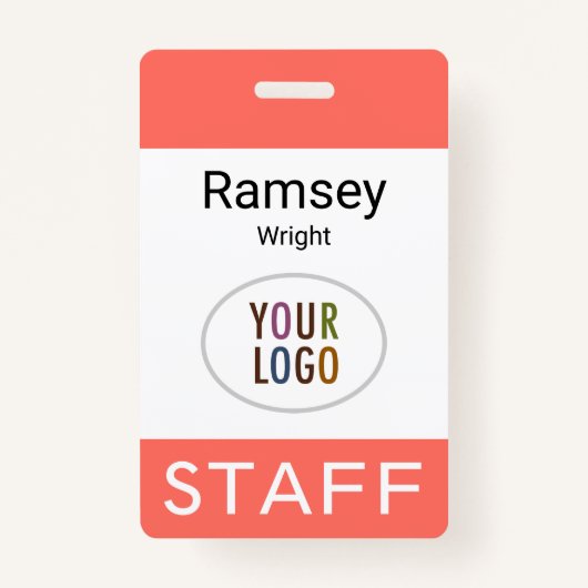 コーラルスタッフ従業員名バッジクリップリールラニヤード バッジ (正面)