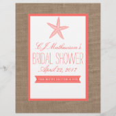 コーラルスターフィッシュビーチブライダルシャワーレシピ分周器 (正面)