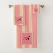 コーラルストライプの&ピーチ赤面 バスタオルセット (インサイチュ)