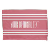 コーラルストライプカスタム文字枕ケース 枕カバー (正面)