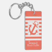 コーラルストライプビーチハウス キーホルダー (正面左)