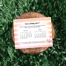 コーラルストライプベビーフラミンゴ到着予測ゲーム エンクロージャーカード