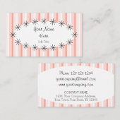 コーラルストライプ楕円形名刺 名刺 (正面/裏面)