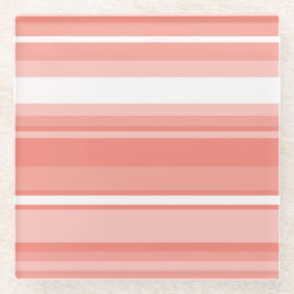 コーラルストライプ ガラスコースター