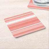 コーラルストライプ スクエアペーパーコースター (アングル)