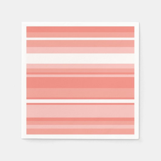 コーラルストライプ スタンダードカクテルナプキン (正面)