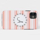 コーラルストライプ「モノグラム」 iPhoneケース Case-Mate iPhoneケース (裏面(横))
