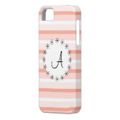 コーラルストライプ「モノグラム」 iPhoneケース Case-Mate iPhoneケース (裏面左)