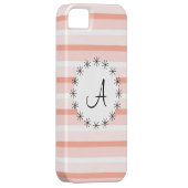 コーラルストライプ「モノグラム」 iPhoneケース Case-Mate iPhoneケース (裏面/右)