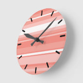 コーラルストライプ ラウンド壁時計 (傾斜)
