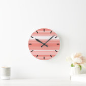 コーラルストライプ ラウンド壁時計 (ホーム)