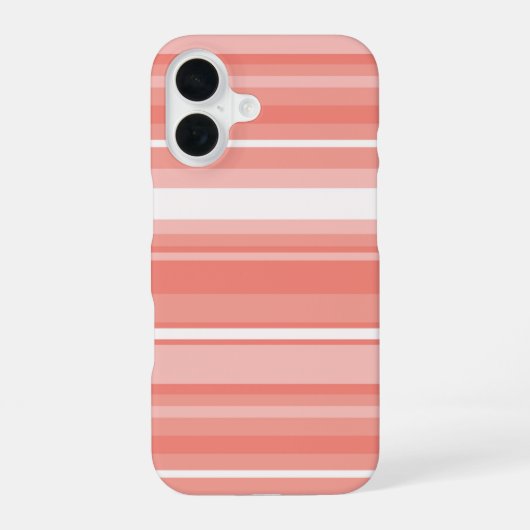コーラルストライプ iPhone 16ケース (裏面)
