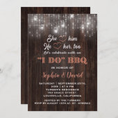 コーラルストリングライツバーンI DO BBQリハーサルディナー 招待状 (正面/裏面)