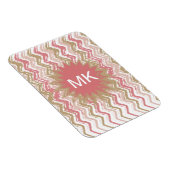 コーラルスパイススクライブラスジグザグシェブロンパターン マグネット (右側)