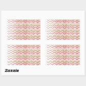 コーラルスパイススクライブラスジグザグシェブロンパターン 長方形シール (シート)