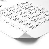 コーラルスワンロベバードダマスクのシーティングチャート ポスター (角)