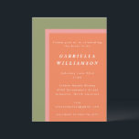 コーラルセージグリーン幾何モダンブライダルシャワー 招待状<br><div class="desc">サンゴとセージ幾何学的カスタムブライダルシャワー招待</div>