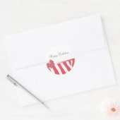 コーラルゼブラストライプと弓 ラウンドシール (封筒)