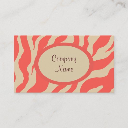 コーラルゼブラプリント名刺 名刺 (正面)