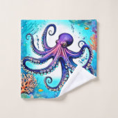 コーラルタコグローデザイン バスタオルセット (ウォッシュタオル)