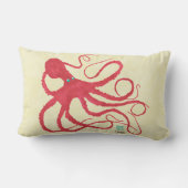 コーラルタコon Cream - Lumbar枕 ランバークッション (裏面)