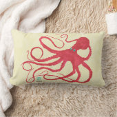 コーラルタコon Cream - Lumbar枕 ランバークッション (ブランケット)