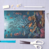 コーラルタワーズ、トロピカルパラダイス、水中の夢 薄葉紙 (クラフト)