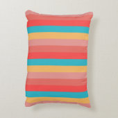 コーラルターコイズイエローストライプズ アクセントクッション (裏面(縦))