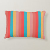 コーラルターコイズイエローストライプズ アクセントクッション (裏面)