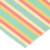 コーラルターコイズイエローストライプズ テーブルクロス (アングル)