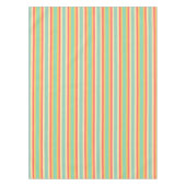 コーラルターコイズイエローストライプズ テーブルクロス (正面)