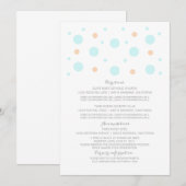 コーラルターコイズコンフェッティ結婚式インフォメーションカード 招待状 (正面/裏面)