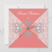 コーラルダイアモンズコーラルスウィート16バースデーパーティー 招待状 (正面)