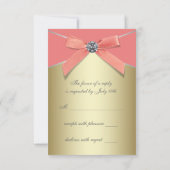 コーラルダイアモンズコーラル金ゴールドバースデーパーティーRSVP 出欠カード (裏面)