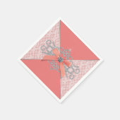 コーラルダイアモンドレースパーティー スタンダードカクテルナプキン (角)