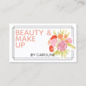 コーラルダスティバラ赤面ピンクボタニカルメイクアップアート 名刺 (正面)