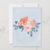 コーラルダスティーブルー金ゴールドバチェロレッテ招待状 招待状 (裏面)